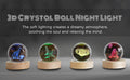 3D Deer Crystal Ball Night Lamp, Creative Engraved, USB Table LED Wooden Crystal Ball for Home Office Decoration Birthday Gift Adults (Deer)(Warm White)