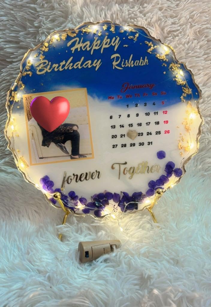 Customized Resin Photo Frame with Clear Groovy Easel Stand | Personalized Photo Frame for Home Decor & Memorable Gift | 10 Inch Display Frame