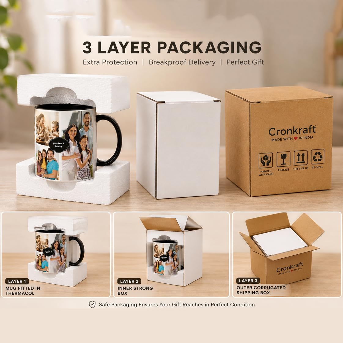 Personalized Magic Mug with Photo Custom Heat-Sensitive Color-Changing Coffee Cup Unique Gift for Birthday, Anniversary, Valentine's Day 325ml Ceramic Black D08